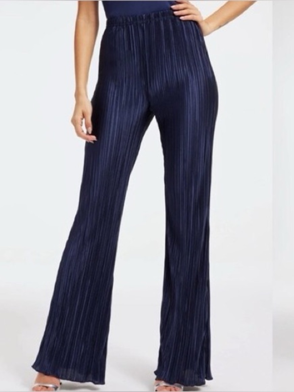 Good American pleated satin pants